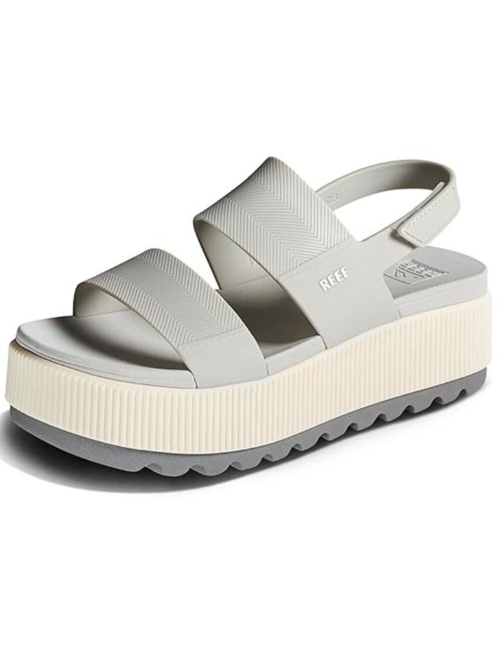 80$ Reef Water Vista Higher Platform Sandals Shoes Women's Size 9 B US Gray